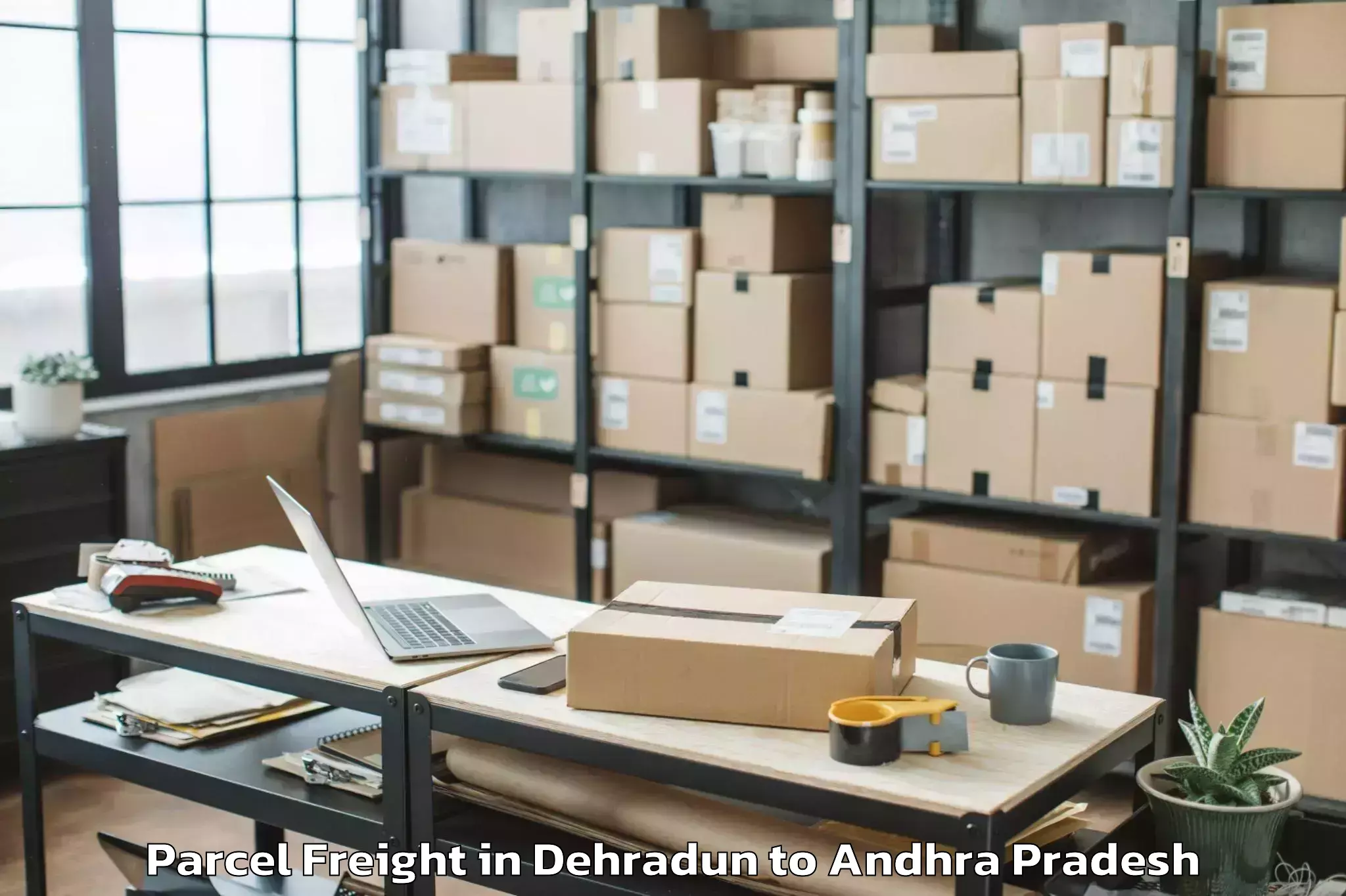 Efficient Dehradun to Vadlamudi Parcel Freight